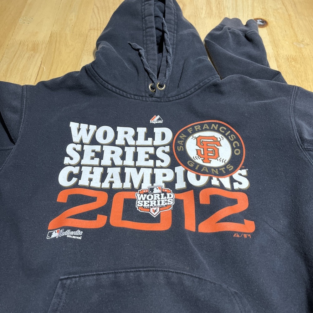 Majestic San Francisco Giants Hoodie Adult‎ XL Black 2012 World Series Champions